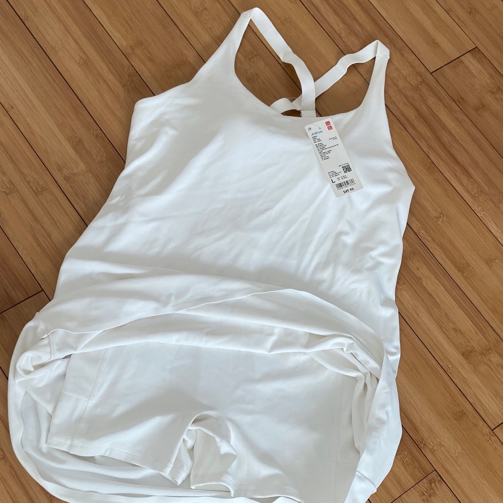 Uniqlo White Airism Soft Mini Dress - Picture 3 of 7